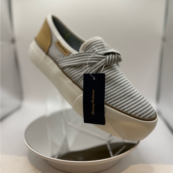 Tommy Bahama Shoes - Tommy Bahama Women's Gray and white Striped Sneakers size 8.5
